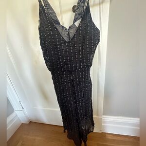 Anthropologie HD in Paris Harbor Jumpsuit 2p sleeveless flowy  blue grey